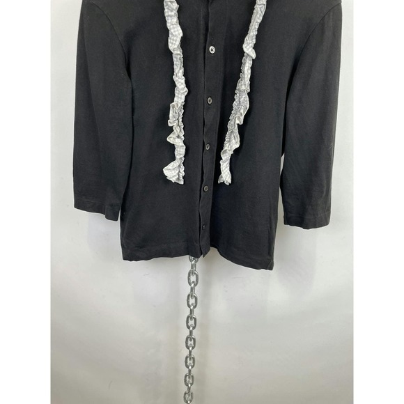 Comme Des Garçon Black Ruffle LS Cardigan Size Small - Picture 3 of 11